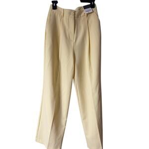 NWT Women's Chic Yellow “Pale Banana” Pleated Trousers - Size 2,